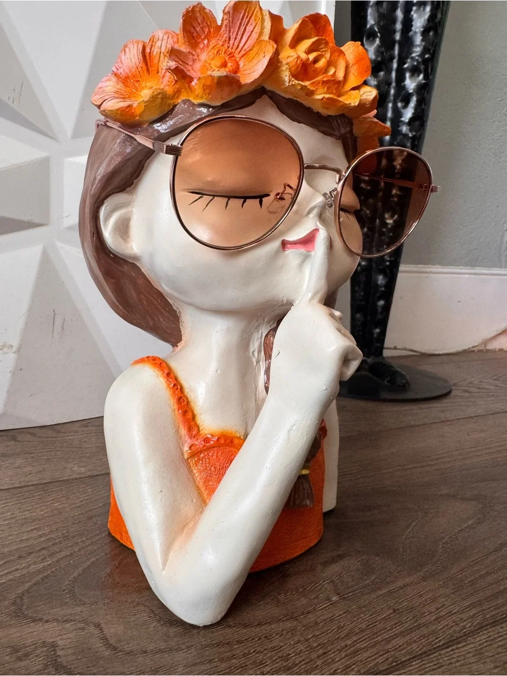 Round Metal Sunglasses Rose Gold Frame Gradient Tint Lens Boho Chic